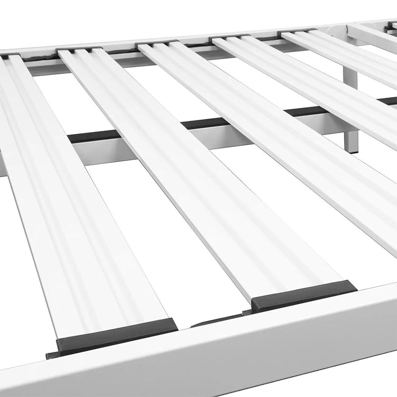 Twin XL Modern Heavy Duty Metal Platform Bed Frame in White by HomePacific