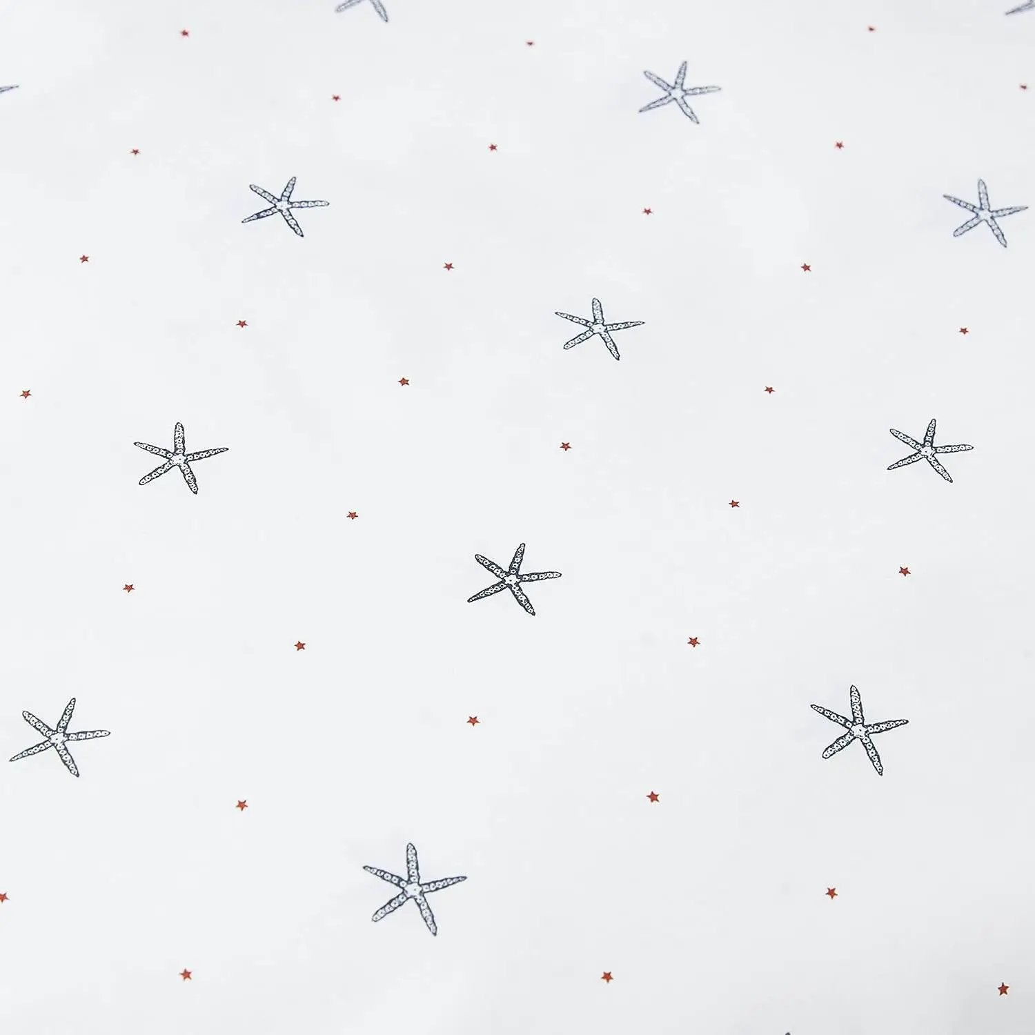 Twin XL Coastal Beach Starfish White Navy Red 100-Percent Cotton Sheet Set by HomePacific