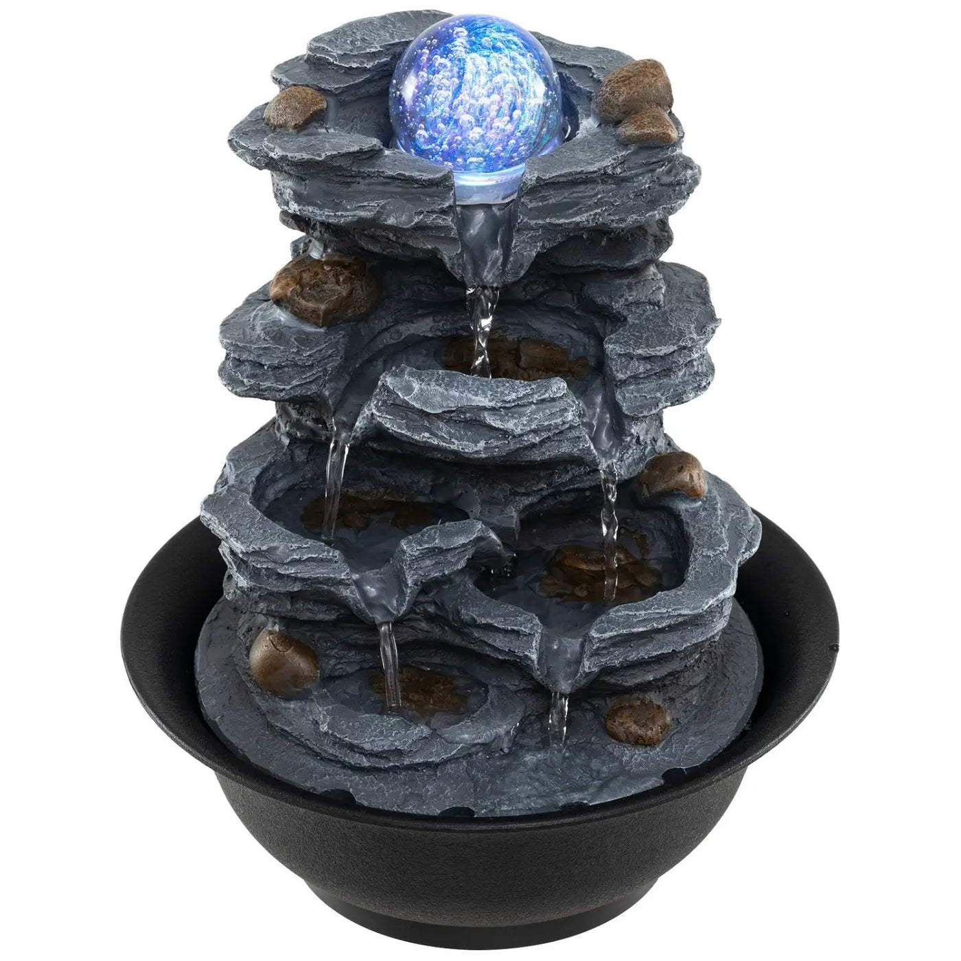 Tabletop Water Fountain with Rolling Crystal Ball and Color-Changing LED Light by DirectDeals