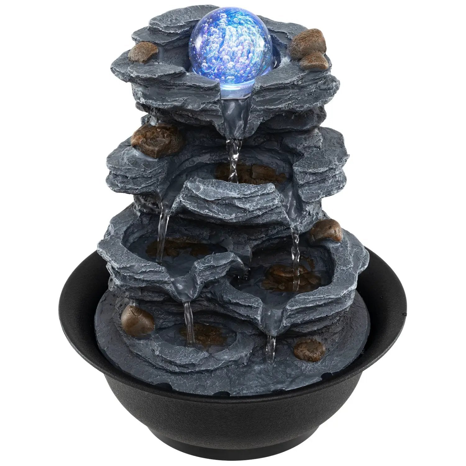 Tabletop Water Fountain with Rolling Crystal Ball and Color-Changing LED Light by DirectDeals