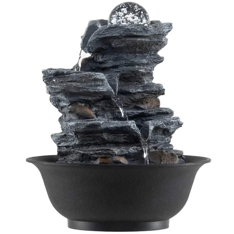 Tabletop Water Fountain with Rolling Crystal Ball and Color-Changing LED Light by DirectDeals