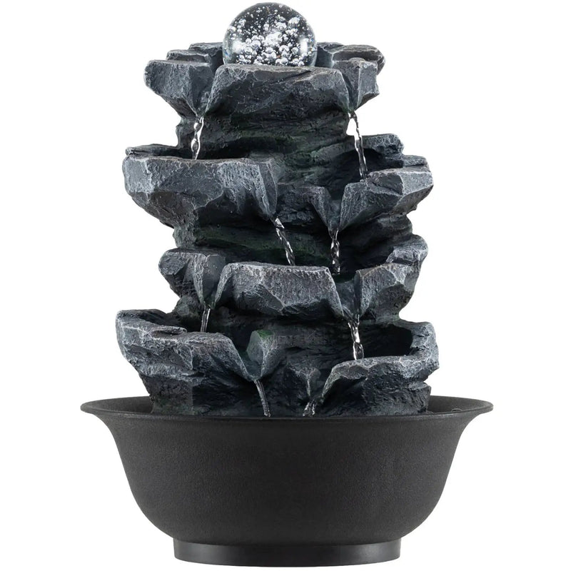 Tabletop Water Fountain with Rolling Crystal Ball and Color-Changing LED Light by DirectDeals