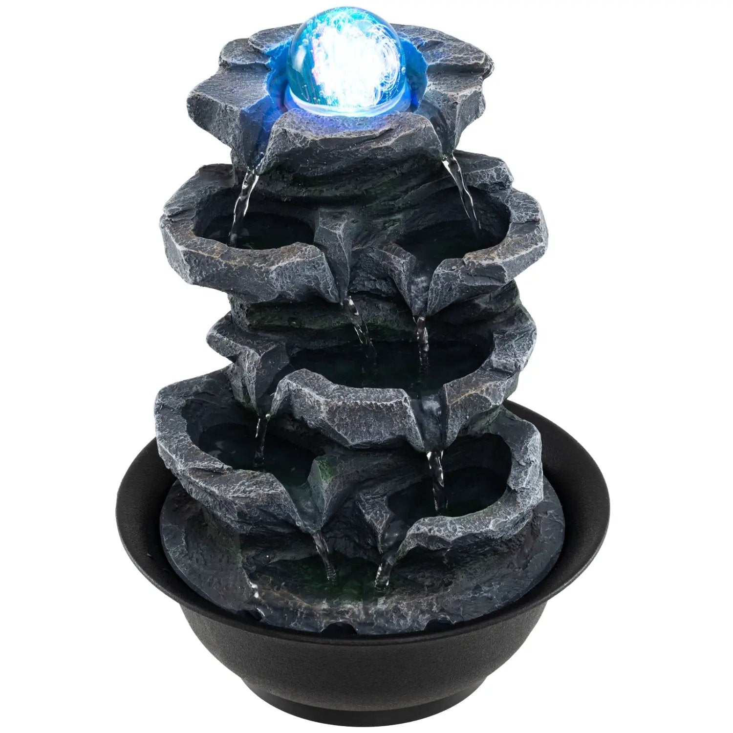 Tabletop Water Fountain with Rolling Crystal Ball and Color-Changing LED Light by DirectDeals
