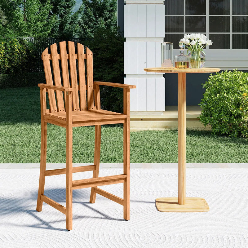 Tall Adirondack Chair with Armrests and Footrest for Deck by DirectDeals