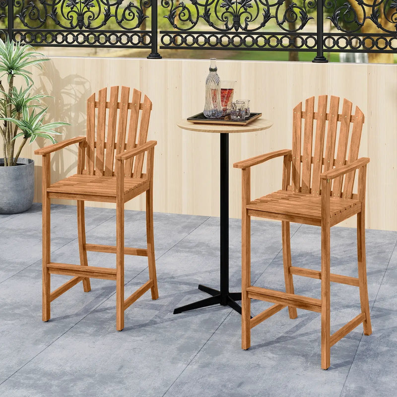Tall Adirondack Chair with Armrests and Footrest for Deck by DirectDeals