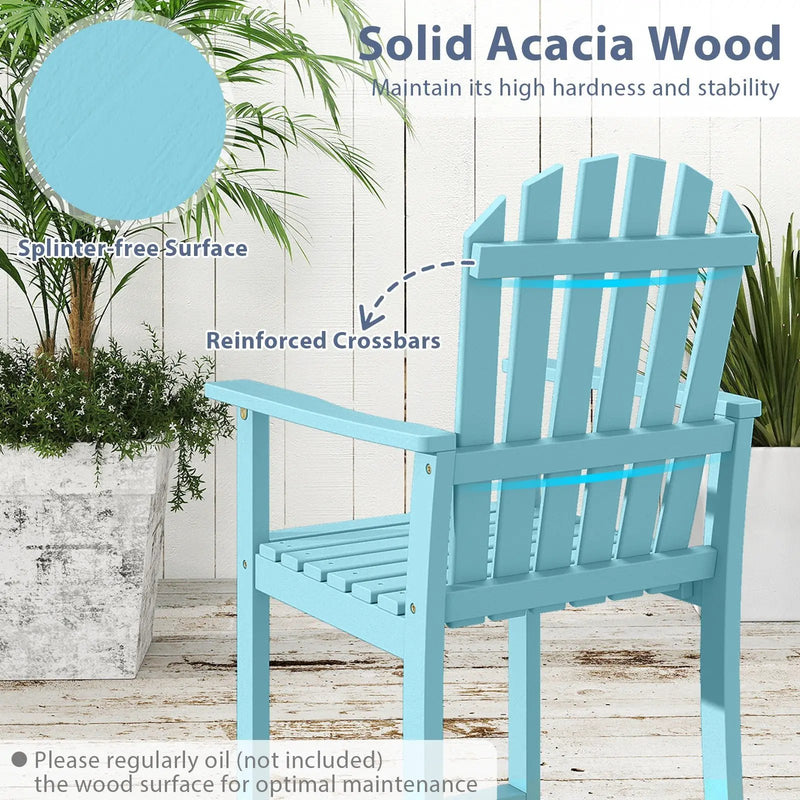 Tall Adirondack Chair with Armrests and Footrest for Deck by DirectDeals