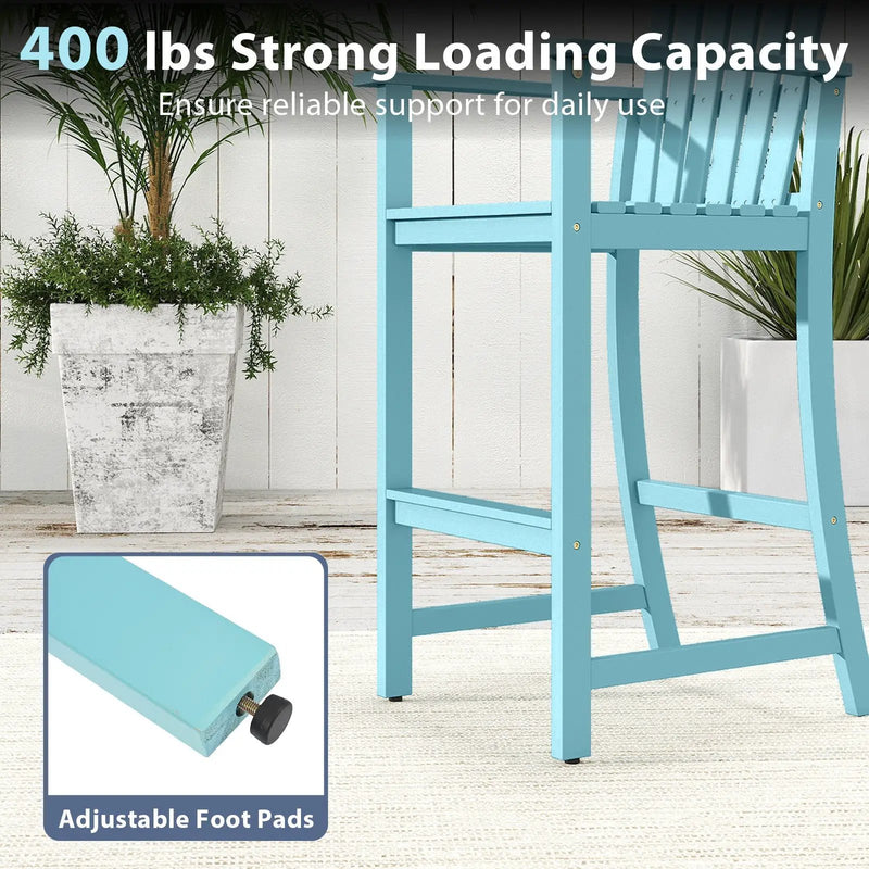 Tall Adirondack Chair with Armrests and Footrest for Deck by DirectDeals