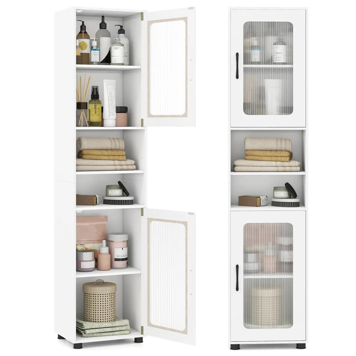 Tall Bathroom Storage Cabinet 67 Inches Freestanding Storage Organizer by DirectDeals