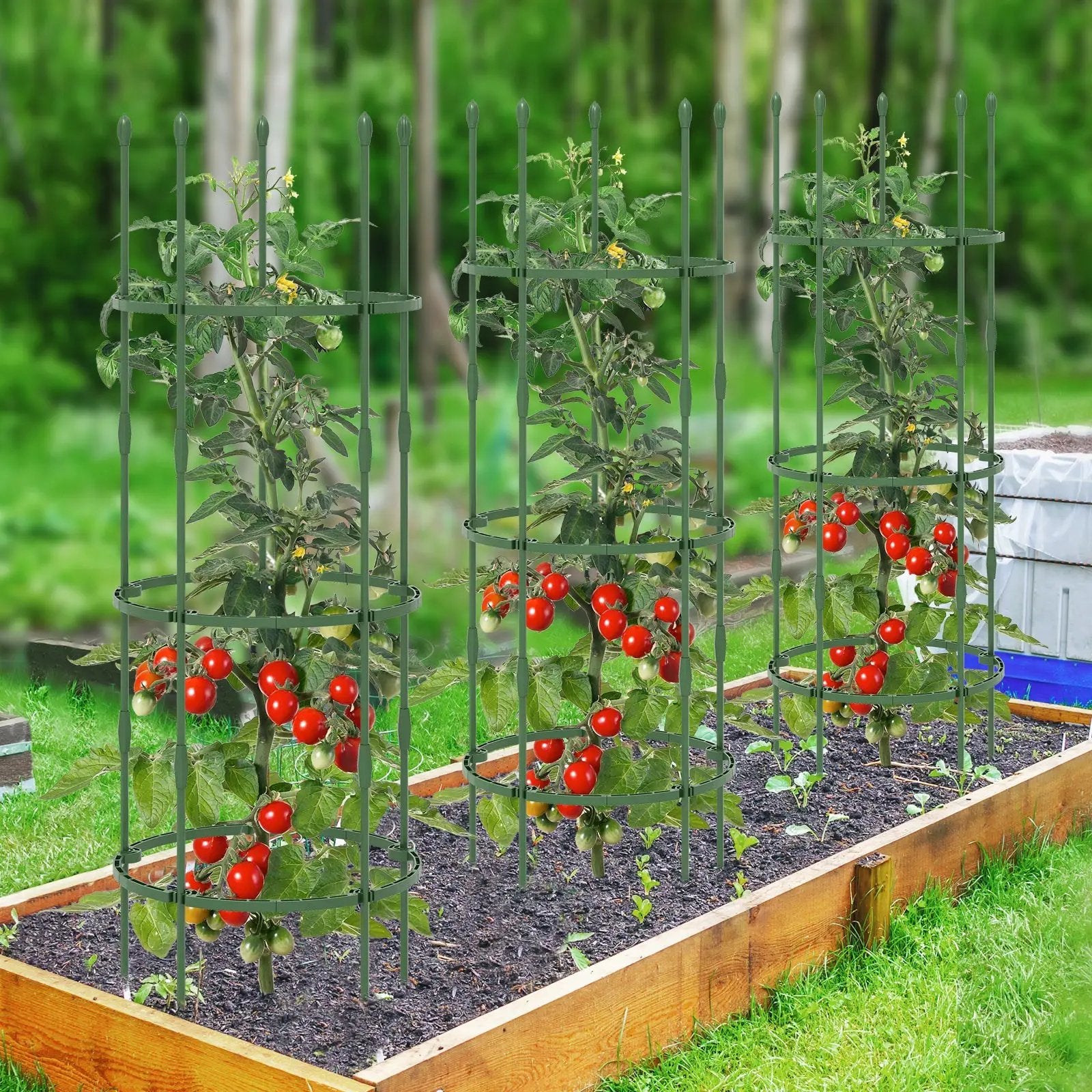 3-Pack Garden Trellis 40 Inch Tall Plant Support Stands with Clips and Ties by DirectDeals