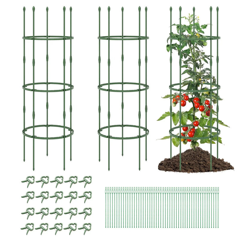 3-Pack Garden Trellis 40 Inch Tall Plant Support Stands with Clips and Ties by DirectDeals