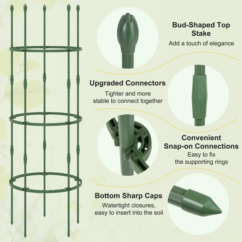 3-Pack Garden Trellis 40 Inch Tall Plant Support Stands with Clips and Ties by DirectDeals
