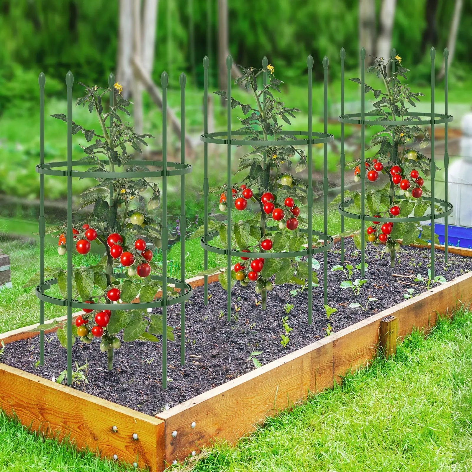 3-Pack Garden Trellis 40 Inch Tall Plant Support Stands with Clips and Ties by DirectDeals