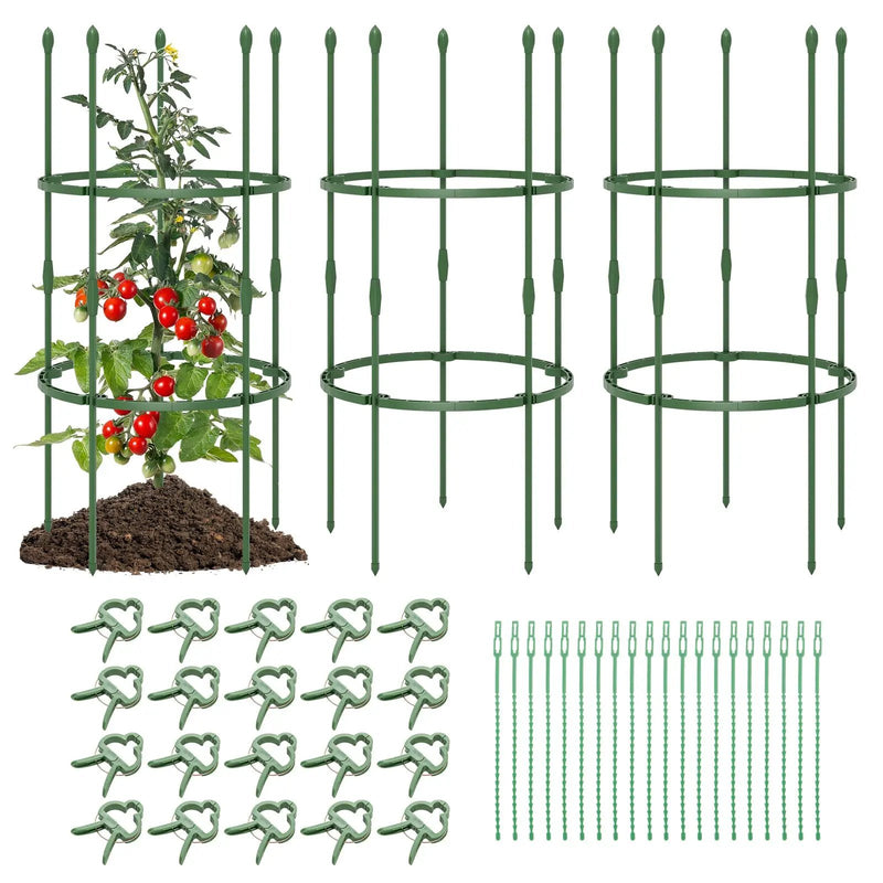 3-Pack Garden Trellis 40 Inch Tall Plant Support Stands with Clips and Ties by DirectDeals