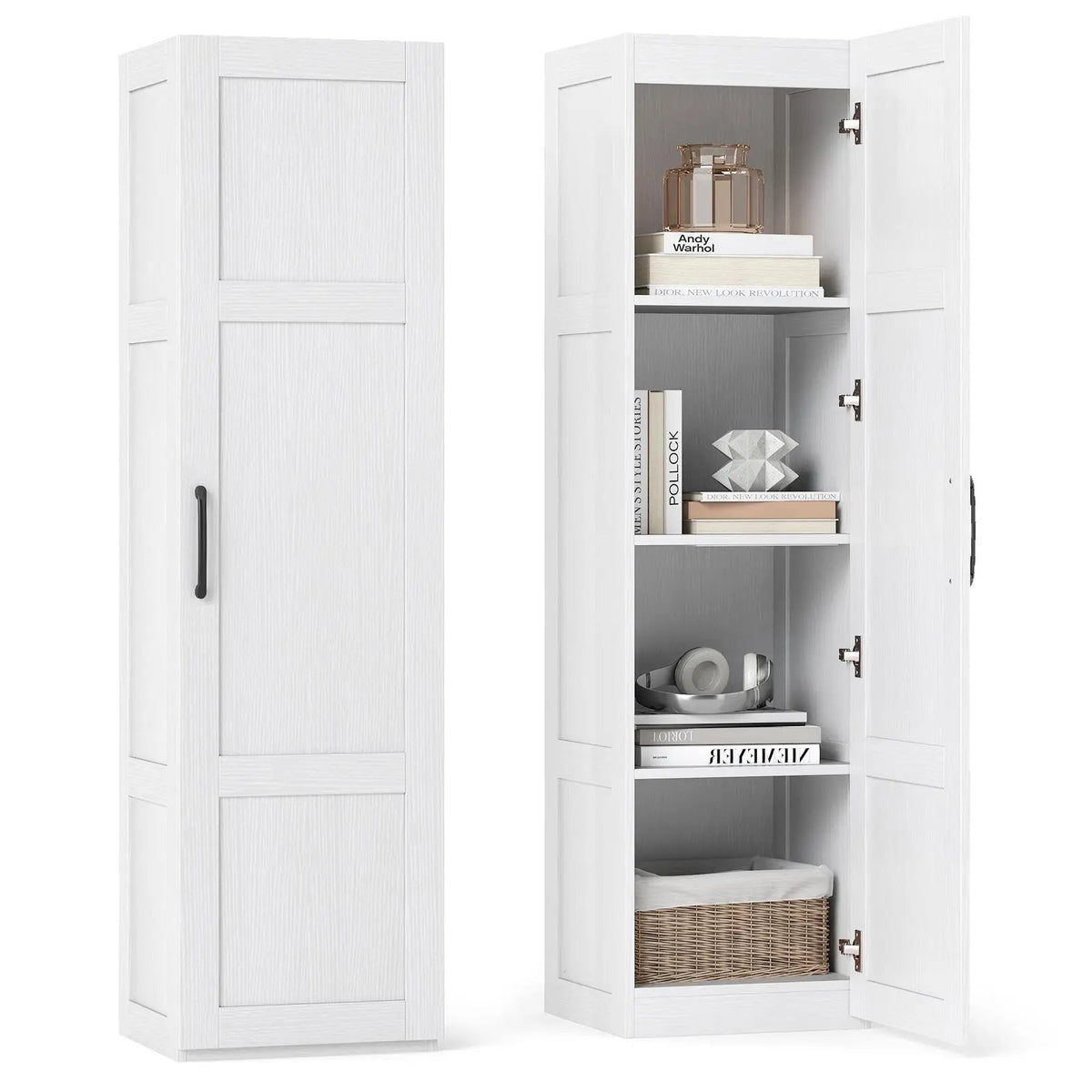Tall Storage Cabinet with 4 Storage Shelves for Bathroom Living Room by DirectDeals