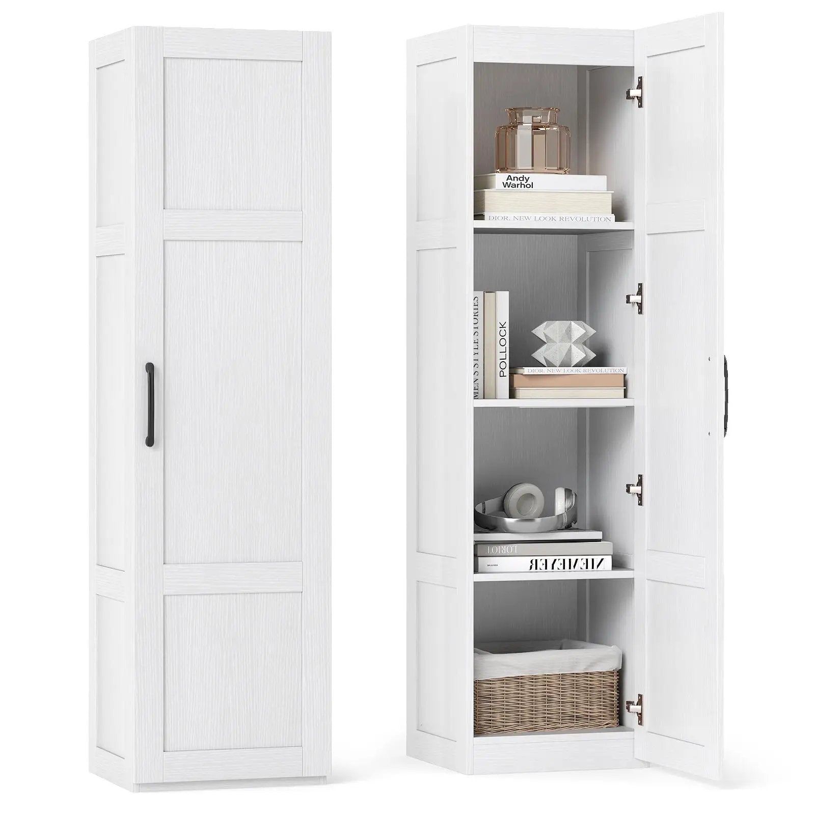 Tall Storage Cabinet with 4 Storage Shelves for Bathroom Living Room by DirectDeals