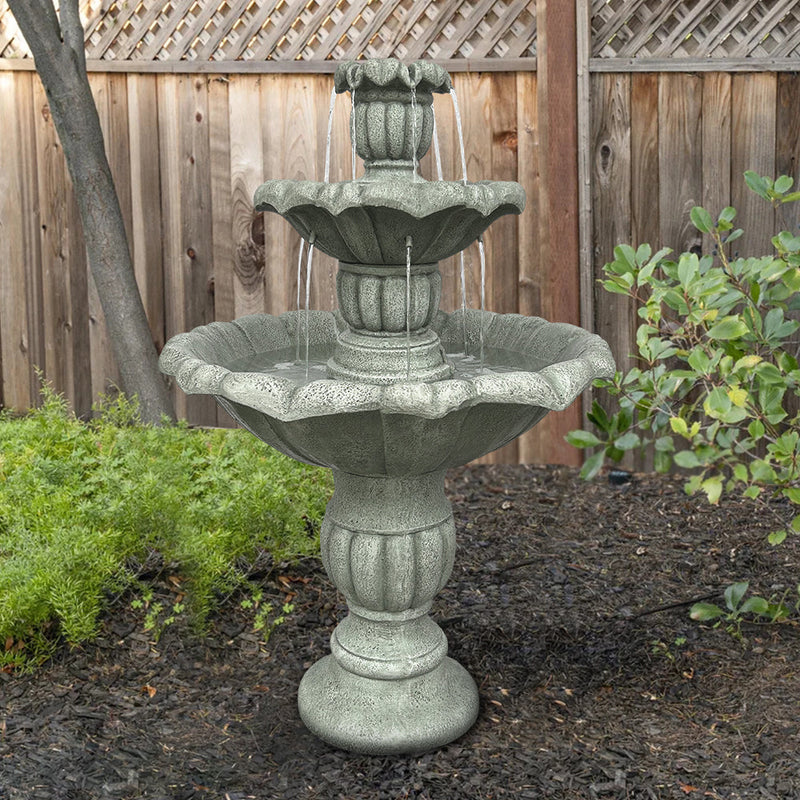 Concrete Lotus Fountain Tiered Outdoor, photo 2 of 6