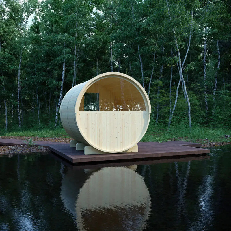 Tampere Finnish Barrel Sauna with WiFi Heater - Finnish Sauna Builders by Finnish Sauna Builders