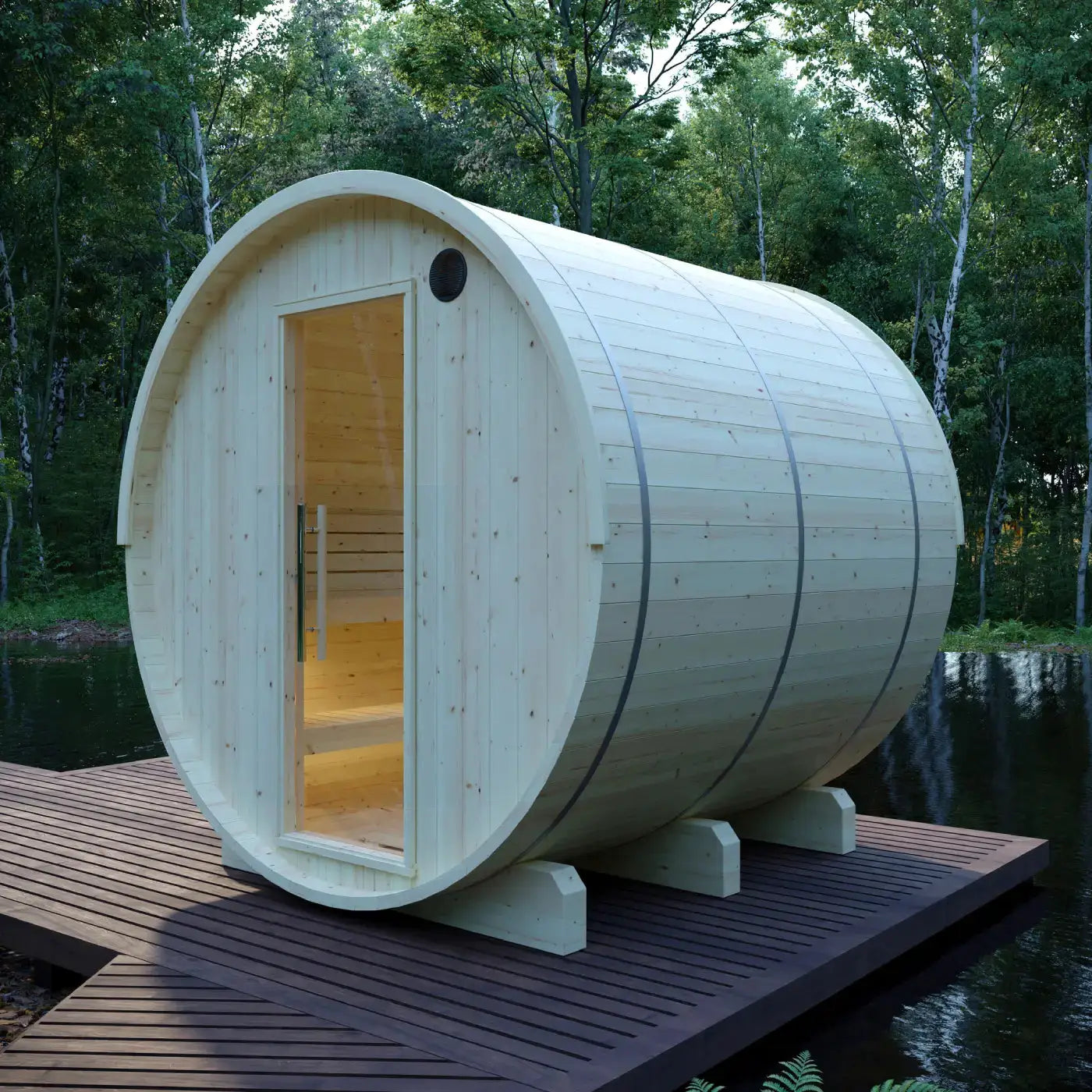 Tampere Finnish Barrel Sauna with WiFi Heater - Finnish Sauna Builders by Finnish Sauna Builders