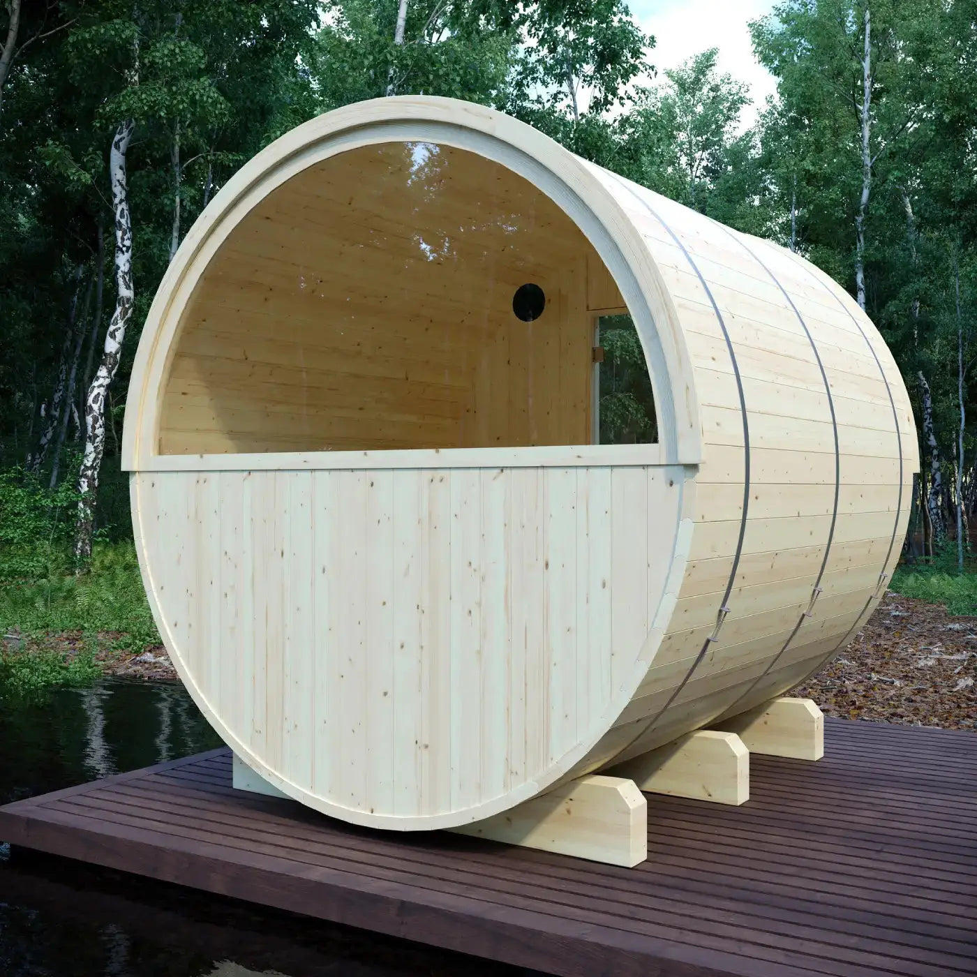 Tampere Finnish Barrel Sauna with WiFi Heater - Finnish Sauna Builders by Finnish Sauna Builders