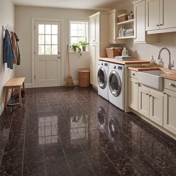 Tan Brown Polished Granite Tiles 12x12