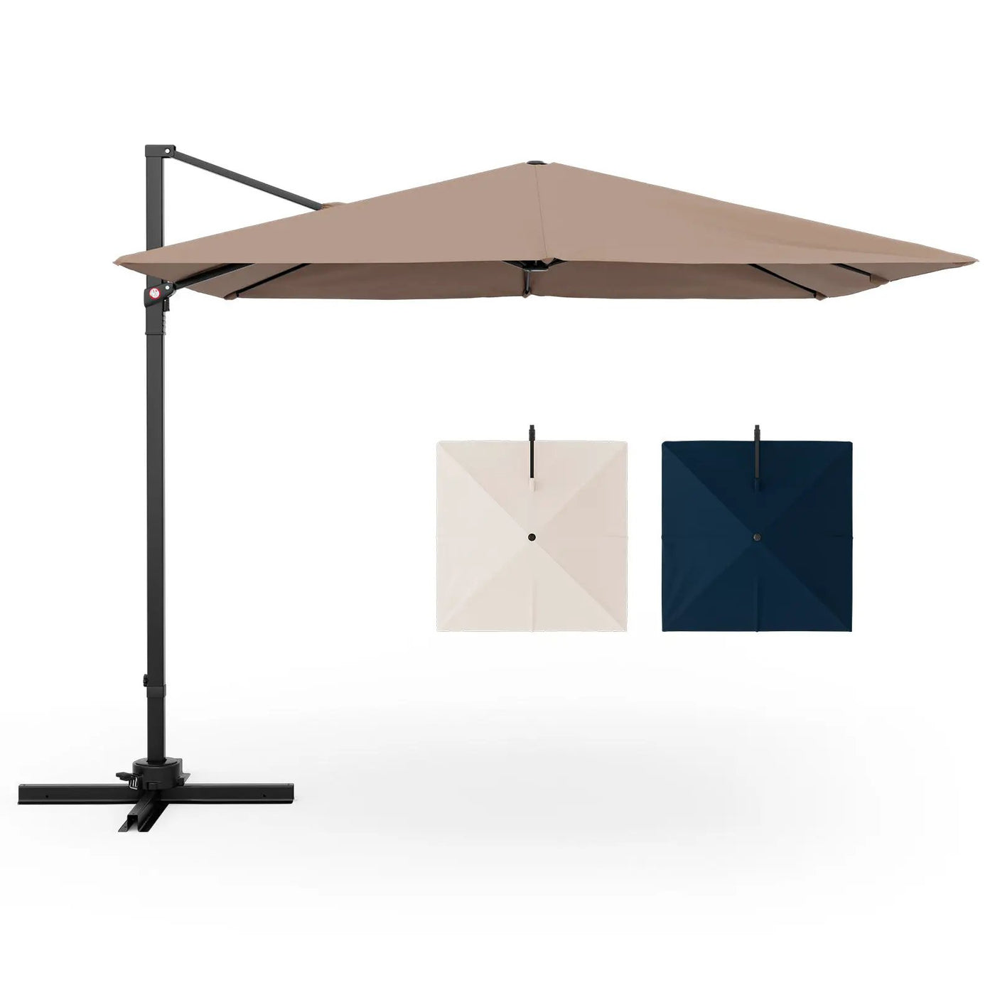 9.5 Feet Square Patio Cantilever Umbrella with 360° Rotation by DirectDeals