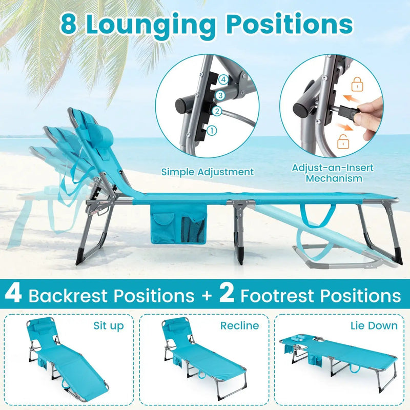 Tanning Chair with Face Arm Holes Folding Chair by DirectDeals