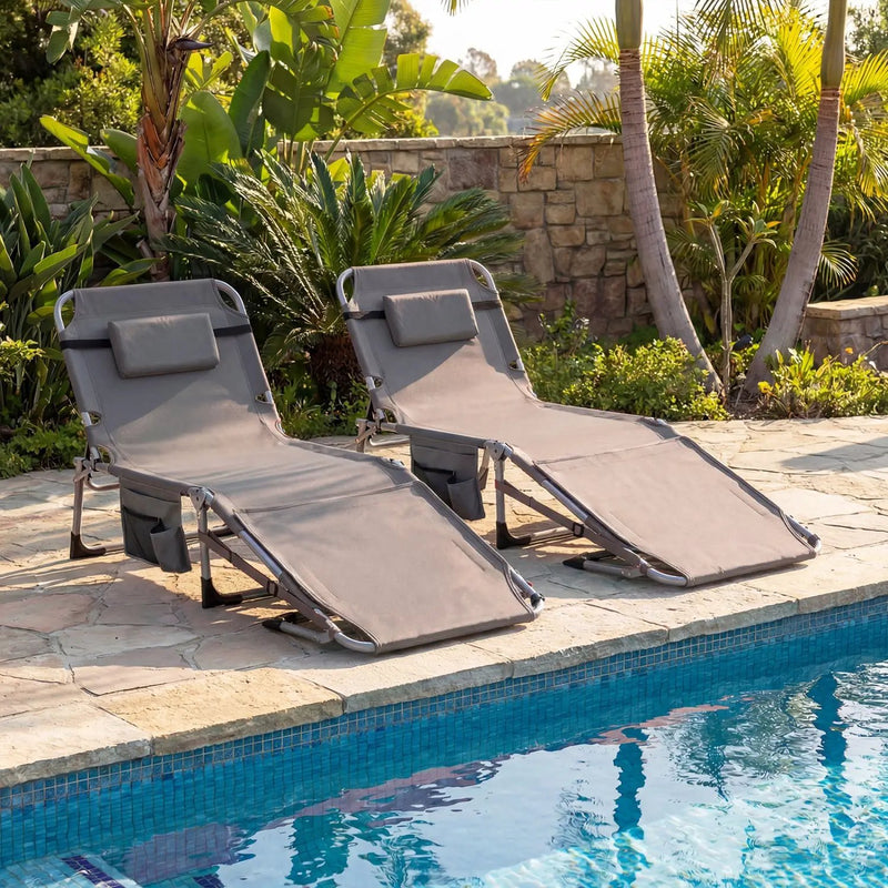 Tanning Chair with Face Arm Holes Portable Sunbathing Chair by DirectDeals