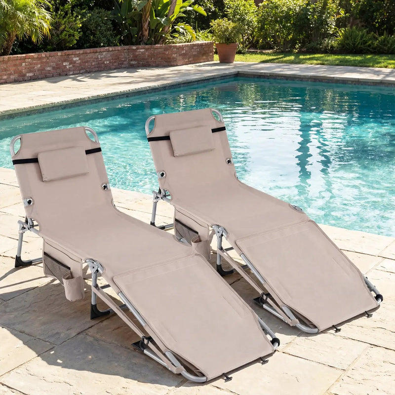 Tanning Chair with Face Arm Holes Portable Sunbathing Chair by DirectDeals