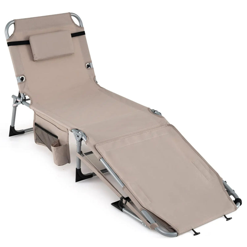 Tanning Chair with Face Arm Holes Portable Sunbathing Chair by DirectDeals