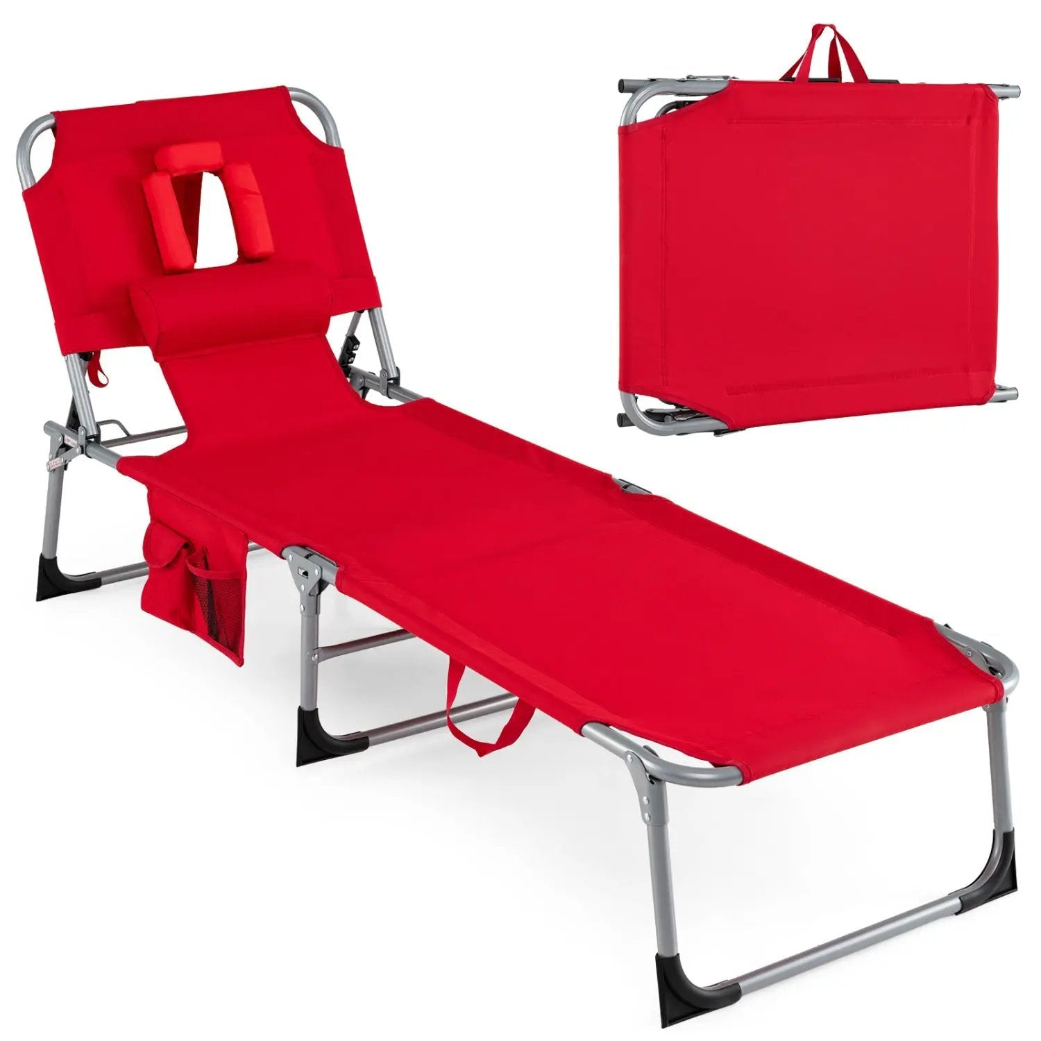 Tanning Chair with Face Arm Holes Folding Chair by DirectDeals