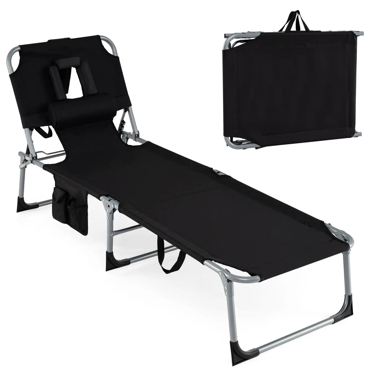 Tanning Chair with Face Arm Holes Folding Chair by DirectDeals
