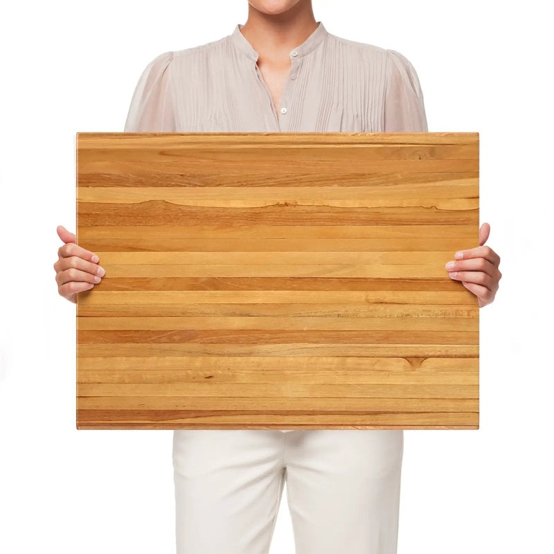 Teak Wood Cutting Board Extra Large 24 Inch Reversible Cutting Board with Handle by DirectDeals