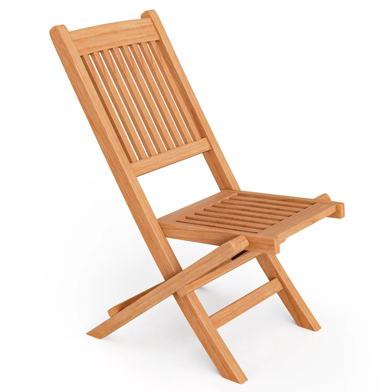 Indonesia Teak Wood Patio Folding Dining Chair with Slatted Seat by DirectDeals