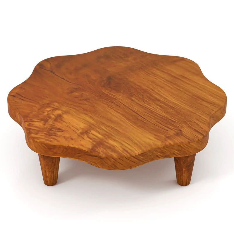 16" Teak Wood Pedestal Stand for Aroma and Snacks by DirectDeals