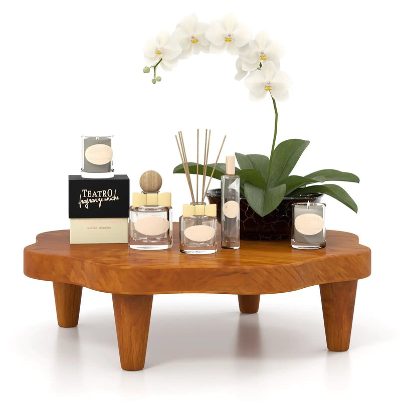 16" Teak Wood Pedestal Stand for Aroma and Snacks by DirectDeals