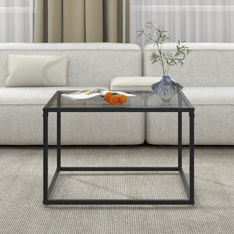 27.5 Inch Home Square Tea Table with Heavy-duty Metal Frame by DirectDeals