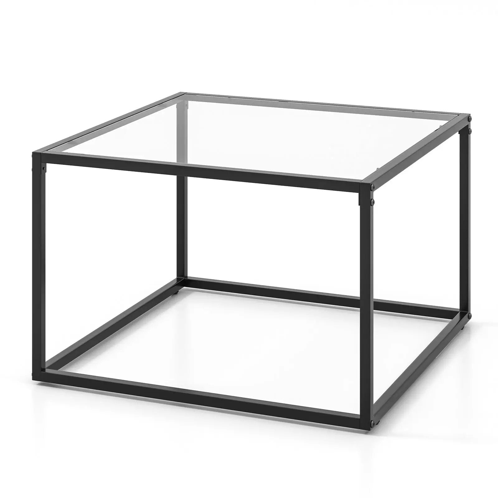 27.5 Inch Home Square Tea Table with Heavy-duty Metal Frame by DirectDeals