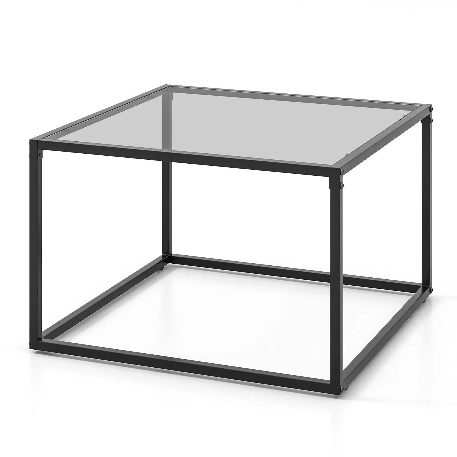 27.5 Inch Home Square Tea Table with Heavy-duty Metal Frame by DirectDeals