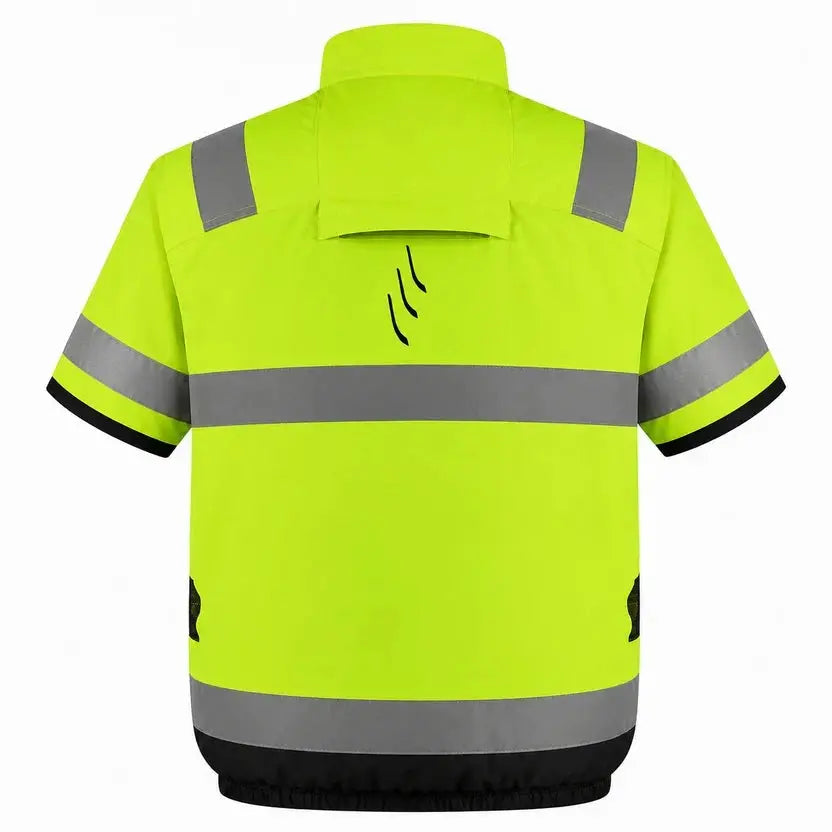 30V Battery-Powered High Vis Fan-Cooled Short Sleeve Complete Cooling System by Tomahawk Power