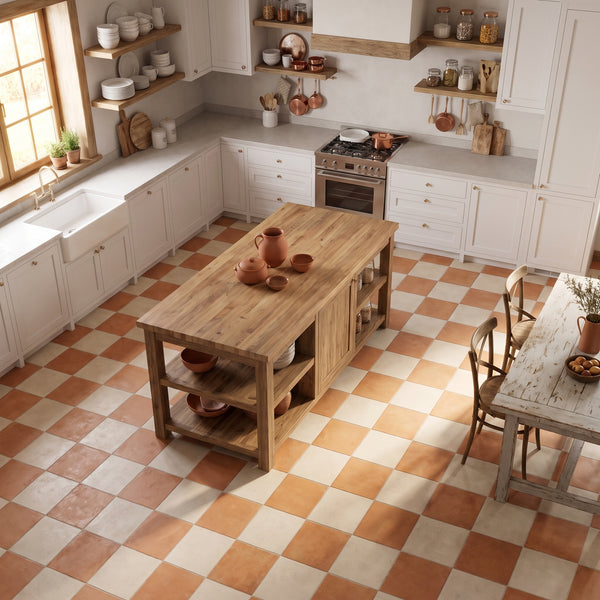 Terra Bianco Grid 17x17 Matte Porcelain Tiles