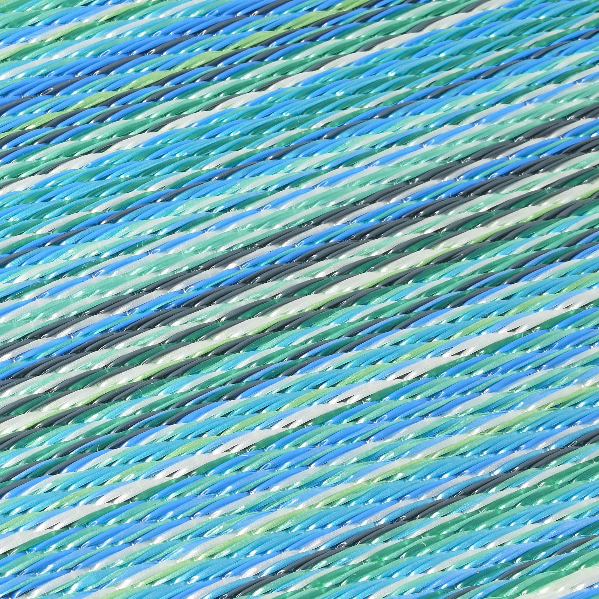 Cancun Turquoise & Moss Green Outdoor Doormat – 24" x 36" Non-Slip, Recycled Plastic by Fab Habitat
