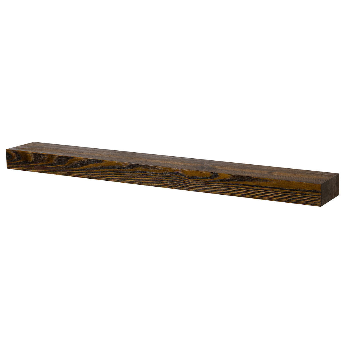 Textured Solid Floating Timber Fireplace Mantel Shelf by Dogberrycollections