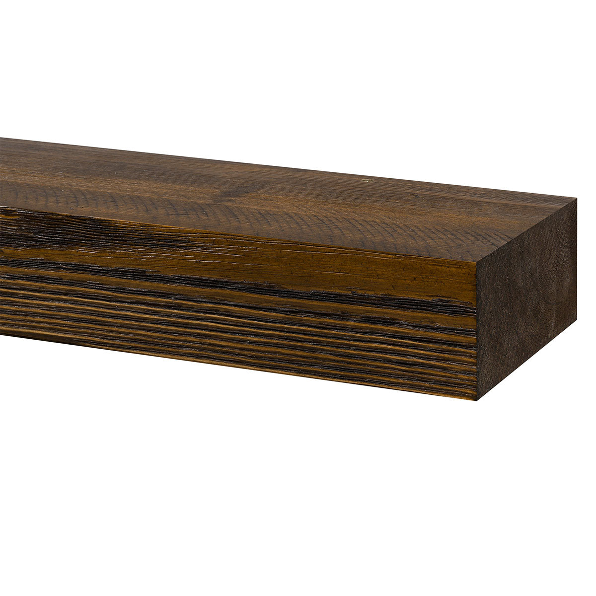 Textured Solid Floating Timber Fireplace Mantel Shelf by Dogberrycollections