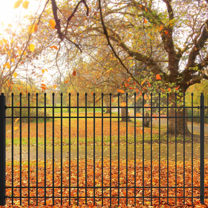 10x7 ft Steel Fence with 4 Rails, 30 Panels by Chery Industrial