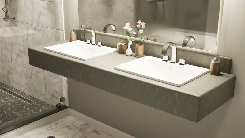 The Original Floating Bathroom Vanity Kit™ with Original Vanity Bracket® by The Original Granite Bracket