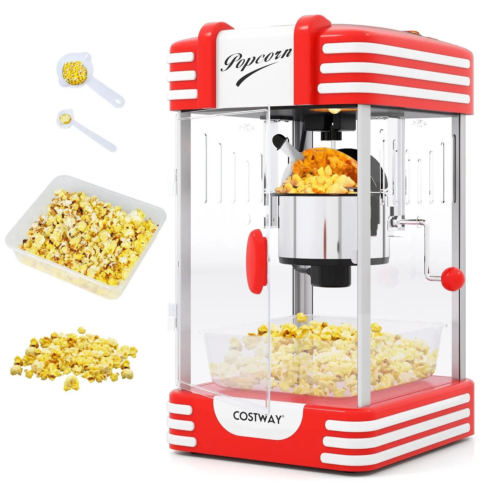 Theater Style Countertop Popcorn Maker with Stainless Steel Kettle-Red by DirectDeals