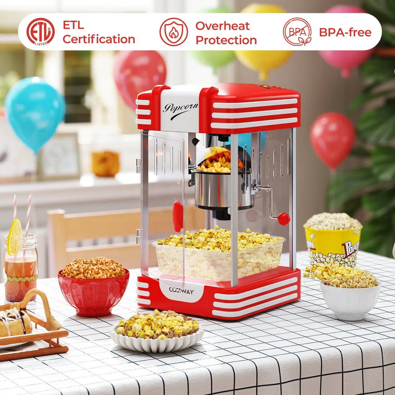 Theater Style Countertop Popcorn Maker with Stainless Steel Kettle-Red by DirectDeals