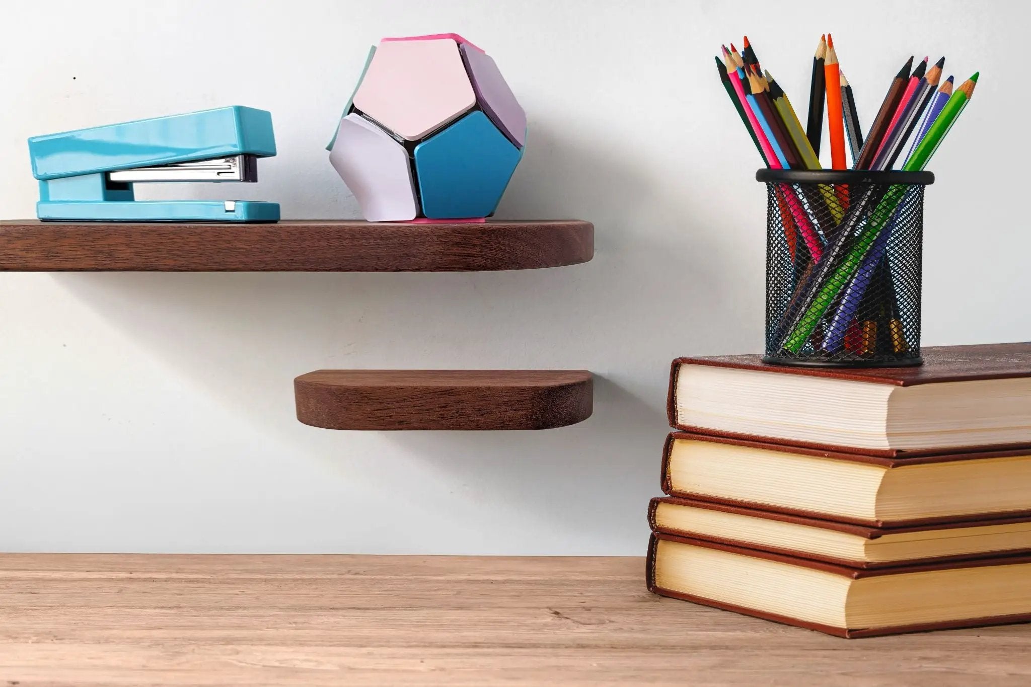Thin Oak Floating Shelf with Rounded Corners by NookWoodworking