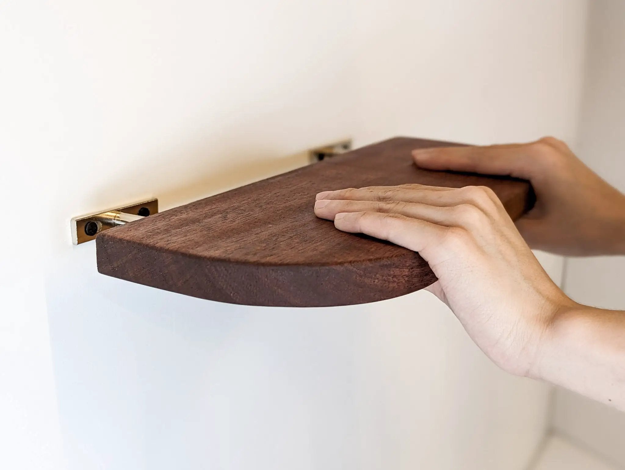 Thin Oak Floating Shelf with Rounded Corners by NookWoodworking