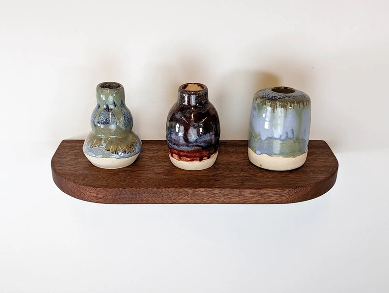Thin Mahogany Floating Shelf with Rounded Corners by NookWoodworking